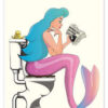 Flamingo sitting on the Toilet