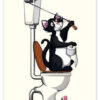 Flamingo sitting on the Toilet