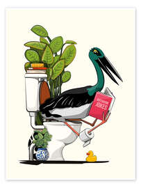Flamingo sitting on the Toilet Flamingo sitting on the Toilet